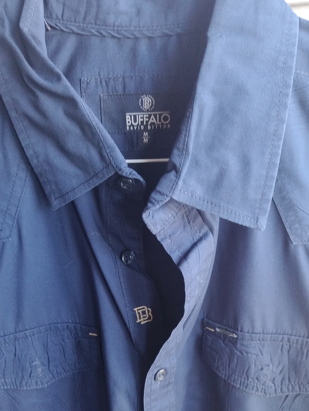 Buffalo David Bitton Men’s Dark Blue Casual Button-Down Shirt